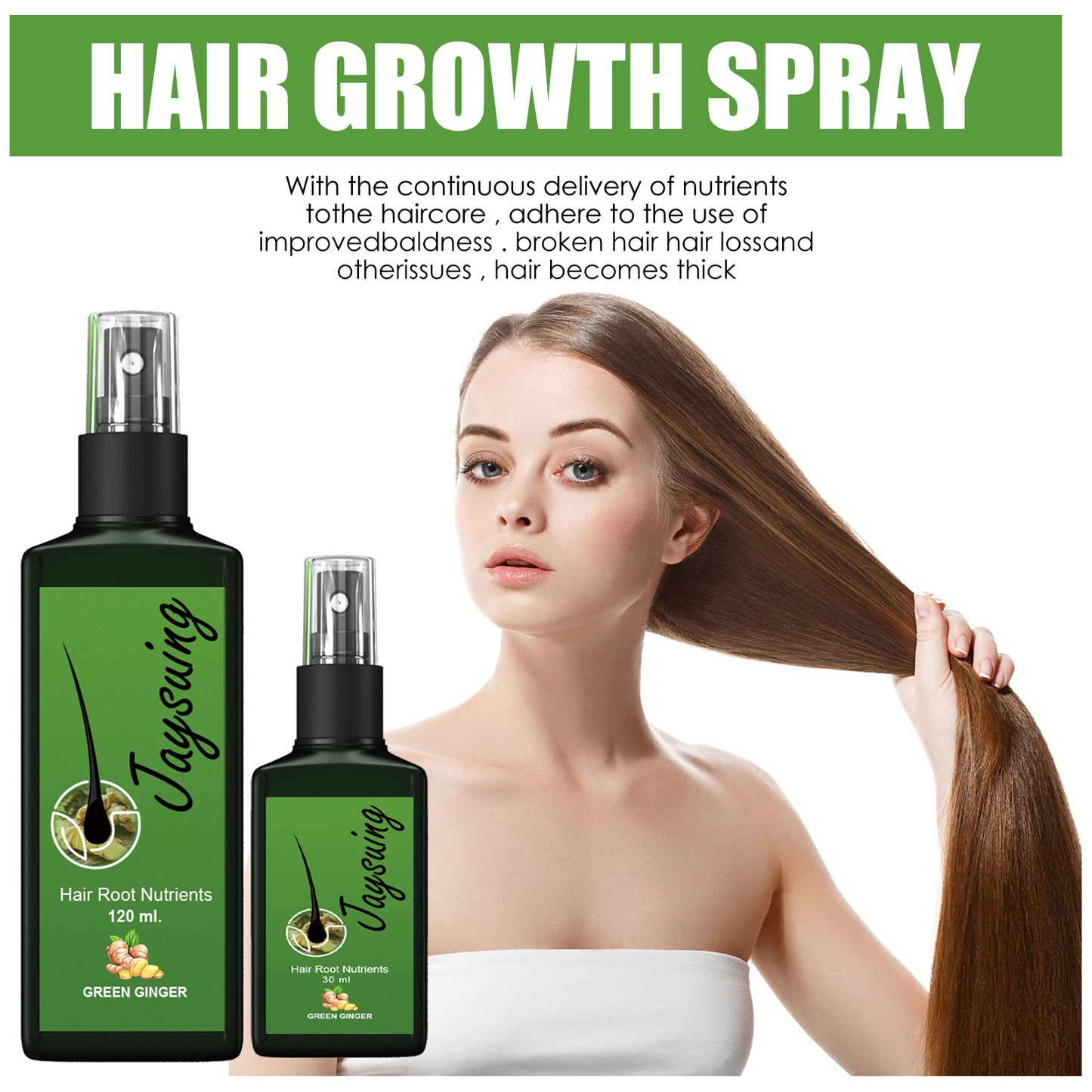 Hot Selling Hair Repair and Treatment Product Nourishing Roots Scalp Massage Hair Growth Spray 30ml 120ml