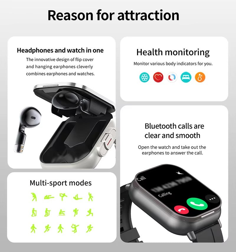 The 2-in-1 D8 Smartwatch with Built-In Earpods