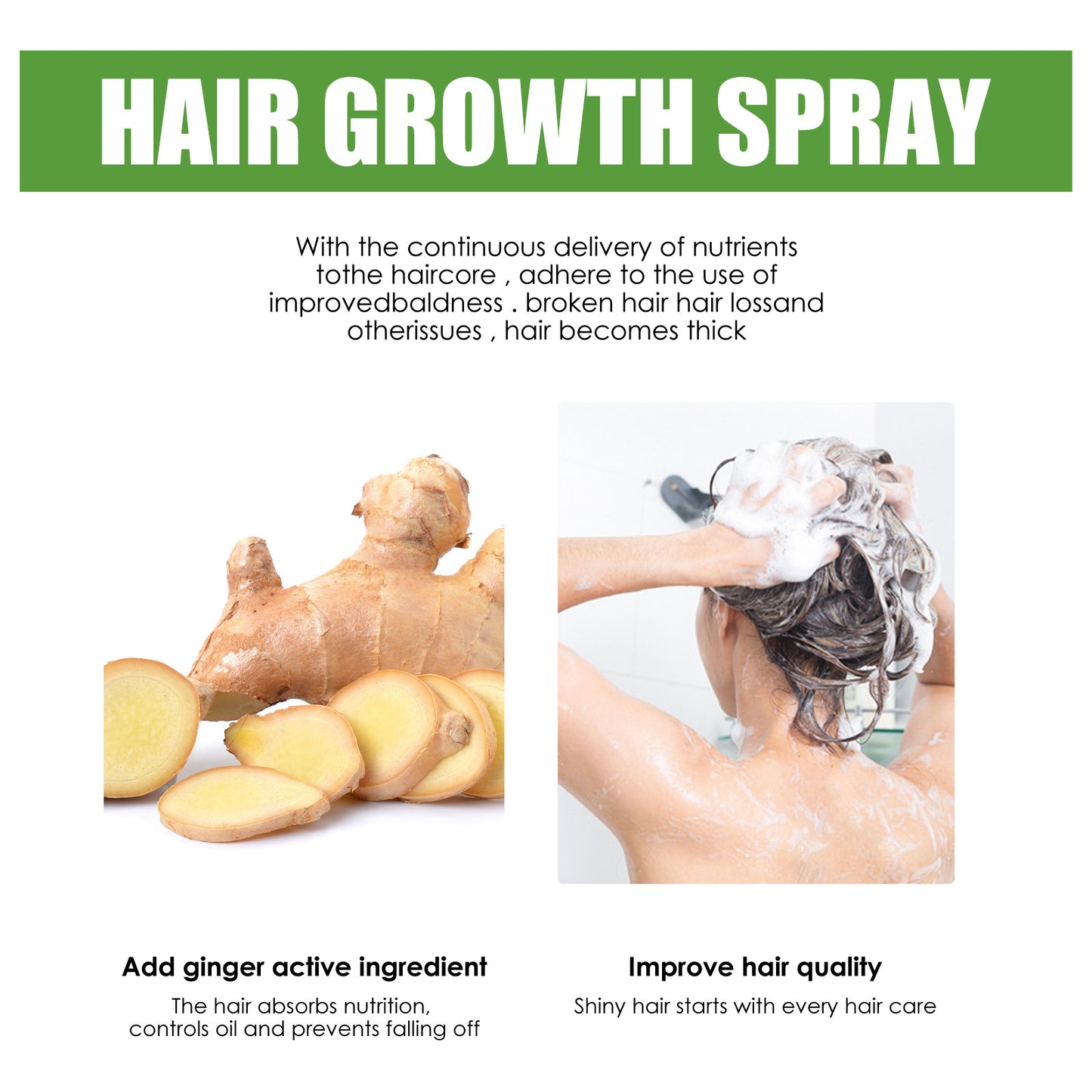 Hot Selling Hair Repair and Treatment Product Nourishing Roots Scalp Massage Hair Growth Spray 30ml 120ml