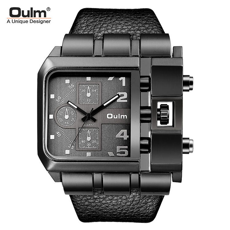 Oulm 3364 Men Luxury Quartz Watches Relojes Montre Homme Rectangle New Style Fashion Leather Band Sport Wrist Watch for Japan