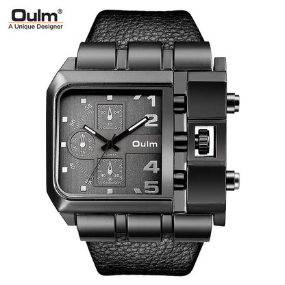 Oulm 3364 Men Luxury Quartz Watches Relojes Montre Homme Rectangle New Style Fashion Leather Band Sport Wrist Watch for Japan