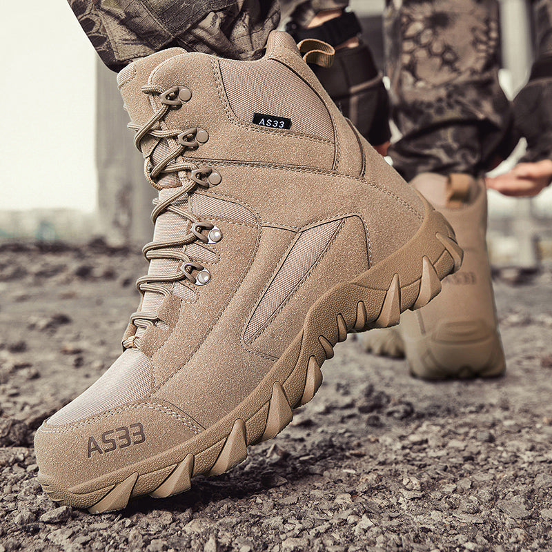 A533 Men's Genuine Leather Steel Toe All Seasons Outdoor Mountaineering Anti Slip Hiking