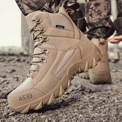 A533 Men's Genuine Leather Steel Toe All Seasons Outdoor Mountaineering Anti Slip Hiking