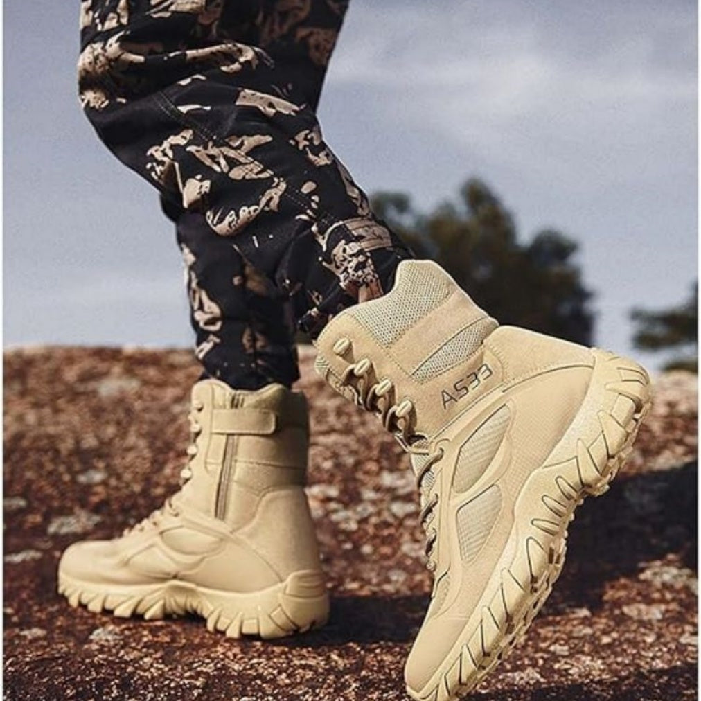 Outdoor Hiking Shoes with Microfiber Leather and Rubber Outsoles