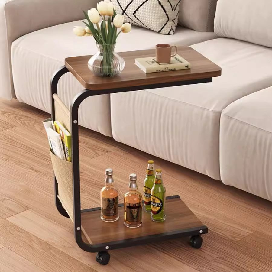 Mobile Tea Table Simple Small square Table Sofa Side Table Living Room Household Storage Rack