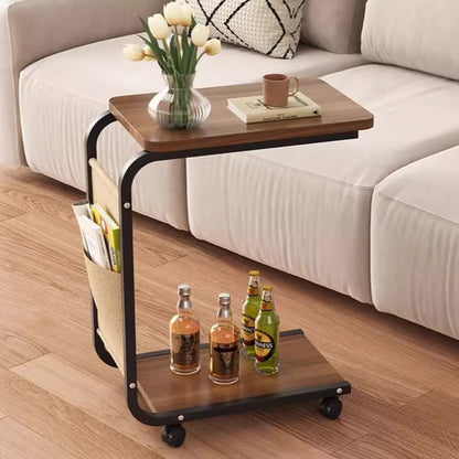 Mobile Tea Table Simple Small square Table Sofa Side Table Living Room Household Storage Rack