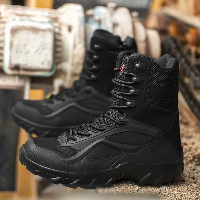 Outdoor Hiking Shoes with Microfiber Leather and Rubber Outsoles
