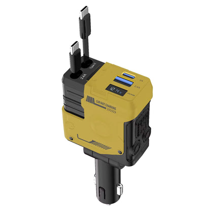 120W Super Fast Car Charger – 4-in-1 Retractable Cable Adapter