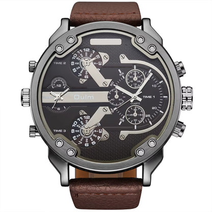 OULM 3548 Luxury Dual Time Zone Quartz Watch – Bold, Powerful & Stylish big in size