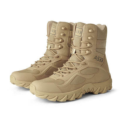Outdoor Hiking Shoes with Microfiber Leather and Rubber Outsoles