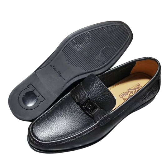 Men’s Pure Leather Moccasins – Black Elegance, Everyday Comfort