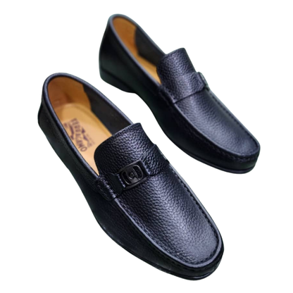 Men’s Pure Leather Moccasins – Black Elegance, Everyday Comfort