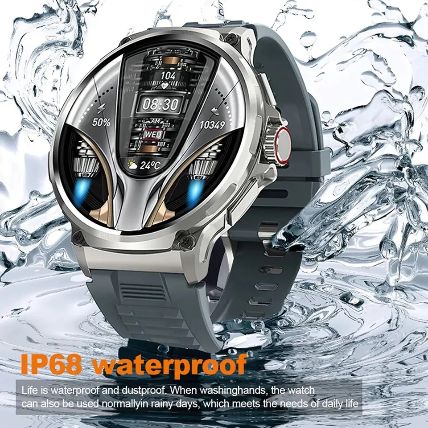 V69 Ultra HD Military grade smartwatch with 710mAh largest battery ever, 400+ watch face, ip68 waterproof & Two straps.