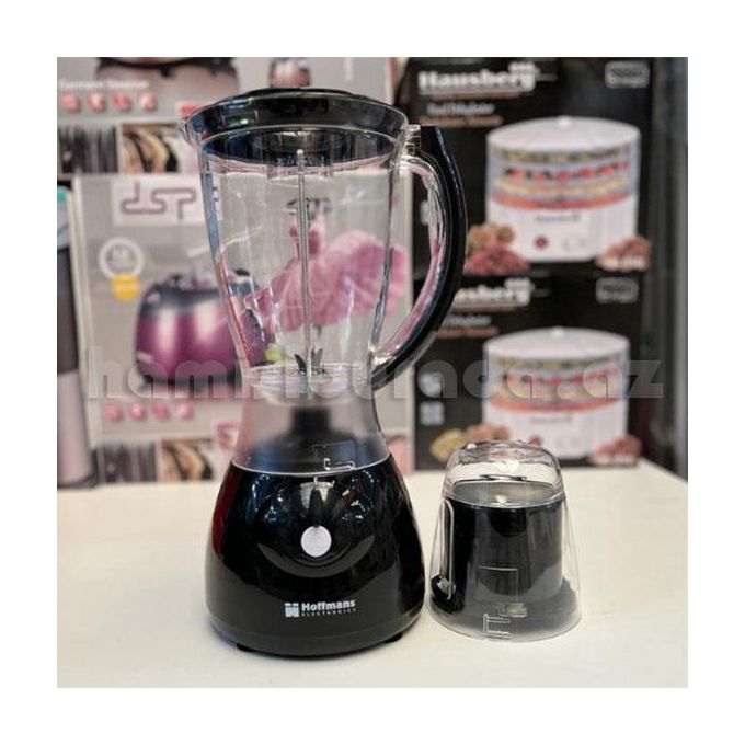 Hoffmans 1.5L Blender With Dry Mill White, Black