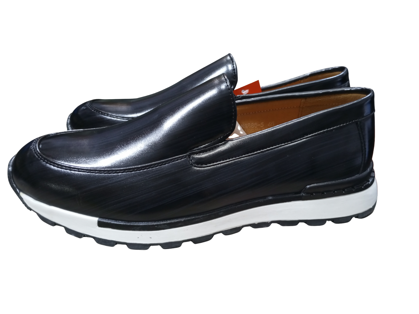 Men’s Formal Gentle Office Shoes – Classic Black with Modern White Sole