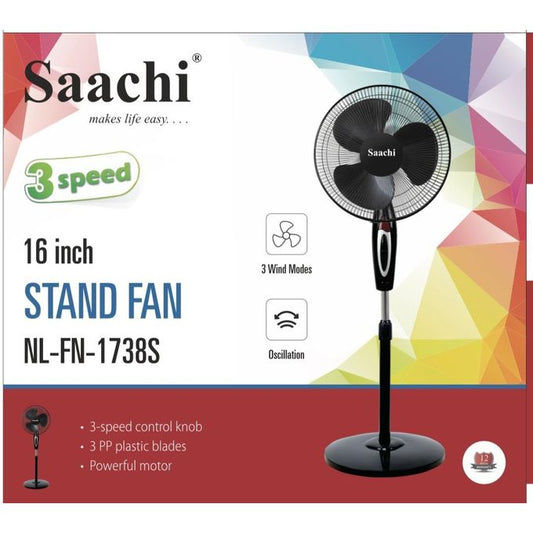 Saachi Buy One Get One Free 3 Speed Round Base Stand Fan